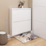 毕威尔12-15cm极窄超薄鞋柜 家用门口入户玄关落地一体靠墙楼道收纳鞋架 【12cm】白色800宽二层 整装发货-升级加厚