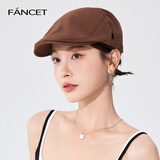 凡饰（FANCET）帽子女春季英伦复古报童帽百搭休闲雅痞鸭舌帽纯棉前进帽 深栗棕M