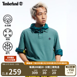 添柏岚（Timberland）官方男装水洗棉短袖POLO衫户外休闲|A6R29 A6R29CL6/蓝绿色 M (175/100A)