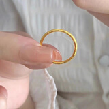 KZD老凤凰24K纯金素圈感指环女满天星细款5G戒指女士 0.01g同款 满天星素圈 x 6号 【美号】