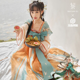 十三余 小豆蔻儿[瑶遇见神鹿-王者荣耀联名款]国风长袖连衣裙女装春夏款 蝴蝶结配饰 现货 XS
