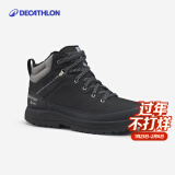 迪卡侬（DECATHLON）保暖棉鞋冬季男东北徒步鞋东北雪地靴男户外防滑防水雪地保暖鞋男 黑色(新老款随机发货) 39