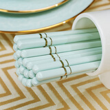 国玥景德镇家用陶瓷筷子不粘米饭铲子可微波筷子笼中式筷子筒防霉筷子 青釉陶瓷筷子10双