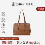 BAGTREE【明星推荐】包包树海豚包品牌托特包大容量女士通勤女生包38节 中号-烤棕色 能装A4资料 情人节生日礼物女【现货速发】