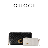 GUCCI古驰GG Marmont系列小号肩背包（配卡包） 黑色 均码