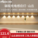 雷士（NVC） 小夜灯猫眼磁吸充电感应灯波纹橱柜灯酒柜展柜玄关起夜氛围灯 山丘-银【112cm】三色-3000毫安