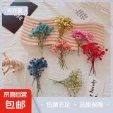 【DIY】干花书签押花满天星材料包写真花瓣签真花滴胶植物标本 湖蓝 1支