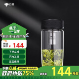 万象（WANXIANG）玻璃杯经典皮纹系列U16时尚商务办公杯370ML圆弧茶杯带滤网水杯