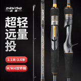 战鹰斩风超远投路亚竿套装2.7/3米多节3节直柄枪柄翘嘴鲈鱼路亚竿单竿 3米 （二节）直柄MH/H双竿稍