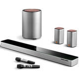 爱乐Max7家庭用客厅电视K唱歌家庭影院高端音响杜比环绕立体无线音箱 回音壁+1低音炮+环绕+2麦克风