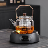 创颐玻璃煮茶壶电陶炉煮茶器套装大功率煮茶炉家用泡茶烧水养生提梁壶 K5电陶炉（黑）+平云壶1L 0.9L