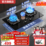 樱花雪燃气灶天然气灶厨卫双灶大火力家用灶 5.2kw大火力 台嵌两用厨房猛火灶具一级能效包安装 【鸳鸯九腔】智能定时+防爆玻璃 聚能支架 (管道12T)天然气