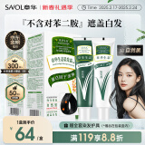 章华（SAVOL）生态染发霜142ml自然黑色2盒（盖白不含对苯二胺）