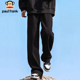 大嘴猴（paul frank）休闲裤男士秋冬季潮流直筒裤子男麦穗纹宽松长裤男裤 黑色 2XL
