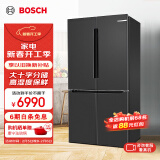 博世（BOSCH）605L大容量十字对开门 四开门变频家用电冰箱 一级能效 风冷无霜 5mm微缝半嵌 支持国家补贴20% 冷杉灰KMF61A91TI 精细分储