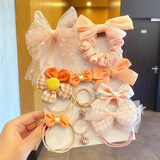 妙翡儿童蝴蝶结发绳女童头饰发饰皮筋头绳宝宝不伤发飘带新款发饰品女 少女款-粉色系【套餐】#