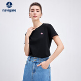 Navigare小帆船女士简约基础款圆领短袖T恤2325504501