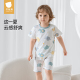 贝肽斯儿童睡衣夏季薄款纯棉2025新款男童女童家居服套装冰丝凉感