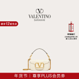 华伦天奴VALENTINO【新年礼物】女士 LOCO 小号小牛皮手袋链条包 清澈白 均码