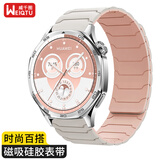 威千图适用华为GT6/6pro/GT5/5pro/Watch5/4/4pro/3pGT4表带铠甲勇士高级感硅胶磁吸 46/48  星光配粉砂