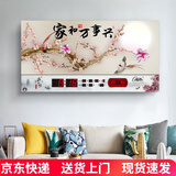 康巴丝（Compas）LED冰晶数码万年历卫星自动对时万年历钟客厅电子挂钟夜光日历表 冰晶-家和梅花 31英寸79*42厘米
