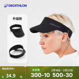 迪卡侬（DECATHLON）空顶帽男女夏天遮阳帽太阳帽鸭舌帽户外运动帽跑步帽子RUNC 新黑色-可调节松紧带款 新空顶帽松紧带（建议头围50-62厘米）