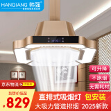 韩强麻将灯棋牌室吸烟空气净化器灯直排式外排吸烟灯无耗材吸烟灯 【花开富贵】香槟金(外排式)暗装