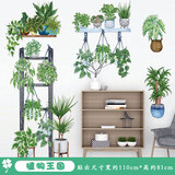 目送（musong）教室布置墙面装饰贴纸绿植背景居家植物墙贴自粘卧室书房墙壁贴画 植物王国 氛围布置新中式粘贴画