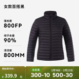 迪卡侬（DECATHLON）短款羽绒服轻薄薄外套户外运动保暖内胆排骨羽绒服TREK100 女款-百搭黑-立领 L