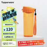 特百惠（Tupperware）茶韵500ML塑料杯 男女学生便携办公用水杯子大容量双饮口 橘花橙