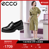 爱步（ECCO）【明星同款】乐福鞋女 百搭牛皮厚底粗跟英伦风单鞋女 摩登490013 黑色49001301001 建议选小一码 37 （偏大，建议选小一码）