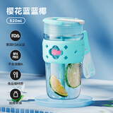 物生物（RELEA）水杯女士玻璃咖啡杯夏季吸管杯大容量泡茶杯学生杯子生日礼物