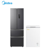 美的(Midea)冰冷套装 325升变频一级法式多门冰箱BCD-325WFPM(E)+100升家用囤货小冷柜BD/BC-100KMD(E)