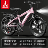 凤凰（Phoenix）儿童自行车6-12岁中大童男孩山地车青少年变速学生车单车小学生车 A6- 樱花粉- 变速一体轮-带后座架 20寸(适合身高130-150cm)