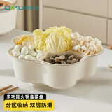 奥美优（AOmeiyou）厨房备菜盘火锅拼盘蔬菜盘分格可旋转多功能洗菜盆沥水篮6格