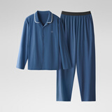 蕉内301H睡衣男女士纯棉情侣家居服长袖吸湿速干春秋季情人节送礼物 【男士】徽蓝 L