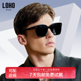 LOHO偏光太阳眼镜墨镜女男同款高级感2024新款防晒防紫外线开车驾驶 黑色25609【高清偏光】LOGO款