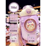 世希保温杯女生高颜值2024新款儿童大肚吸管保温水杯女大容量可爱水壶 紫色(送两个备用吸嘴+10枚 700ml