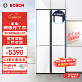 博世（BOSCH）497升大容量超薄嵌入式四开门十字对开门 家用电冰箱 玻璃面板 变温保鲜 支持国家补贴20% 小白鲸（K1C82EA20C）