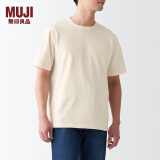 无印良品（MUJI） 男式 粗棉线 天竺编织 短袖T恤 打底衫男款 纯棉全棉 ABA18A2S 原色 XS 160/80A