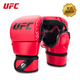 UFC MMA 半指拳套综合格斗散打拳击手套男女初学者入门级拳套8OZ 8OZ 红色-初学拳手适用 S/M