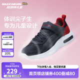 Skechers斯凯奇儿童运动鞋春秋女童魔术贴休闲鞋中大童轻质跑步鞋303601L 403723L炭灰色/红色/CCRD 38