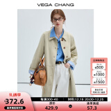 VEGA CHANG风衣女款2025新款春秋英伦风中长款宽松外套 卡其色-现货48小时发 M