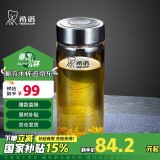 希诺玻璃杯单层加厚大容量家用办公泡茶杯子男车载水杯XN-6017L 530mL