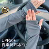 FitonTon冰柚男夏户外钓鱼开车宽松透气防晒手套男防紫外线冰丝防晒袖套