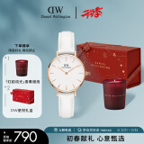 丹尼尔惠灵顿（DanielWellington）DW女表金边白色皮质表带28mm白盘欧美简约风生日礼物DW00100249