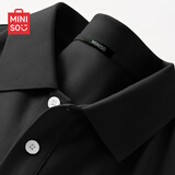 名创优品（MINISO）冰丝快干polo衫男黑色翻领高级感抗菌休闲百搭经典正肩短袖男士夏 【冰丝抑菌】黑色 M /170(男女同款)