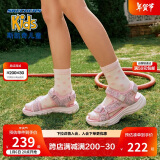 Skechers斯凯奇女童包头凉鞋夏季童鞋儿童公主鞋婴儿魔术贴闪灯鞋302965L