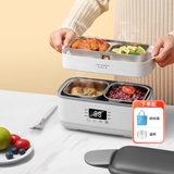 生活元素（LIFE ELEMENT） 电热饭盒保温饭盒 双层不锈钢蒸煮热饭神器 饭盒上班族便当盒加热饭盒 1.5L 密封保鲜智能加热|双层三胆