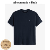 ABERCROMBIE & FITCH男装女装情侣装 经典小麋鹿圆领宽松短袖黑色多色T恤KI124-9135 藏青色 L  (180/108A)